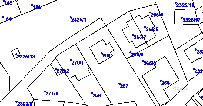 Parcela st. 268 v KÚ Suchdol, Katastrální mapa