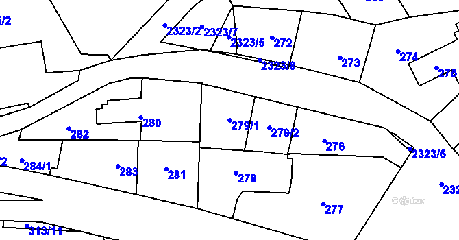 Parcela st. 279/1 v KÚ Suchdol, Katastrální mapa