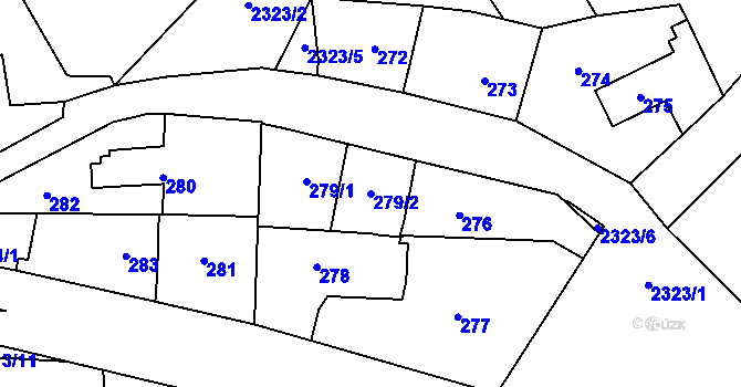 Parcela st. 279/2 v KÚ Suchdol, Katastrální mapa