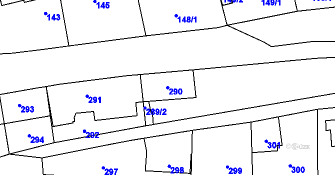 Parcela st. 290 v KÚ Suchdol, Katastrální mapa