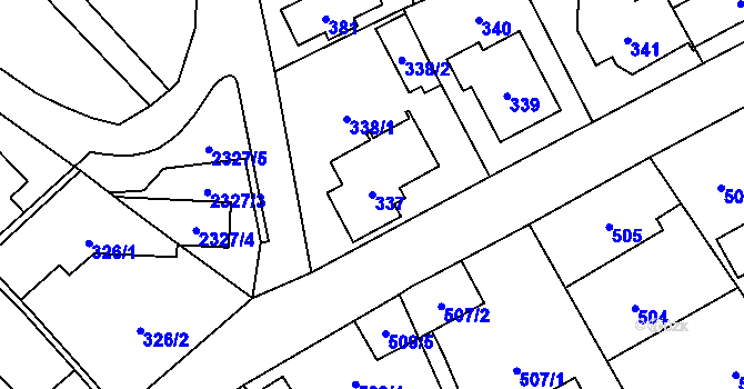 Parcela st. 337 v KÚ Suchdol, Katastrální mapa
