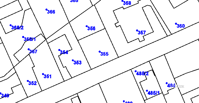Parcela st. 355 v KÚ Suchdol, Katastrální mapa