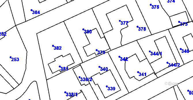 Parcela st. 379 v KÚ Suchdol, Katastrální mapa