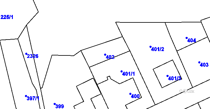 Parcela st. 402 v KÚ Suchdol, Katastrální mapa