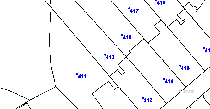 Parcela st. 413 v KÚ Suchdol, Katastrální mapa