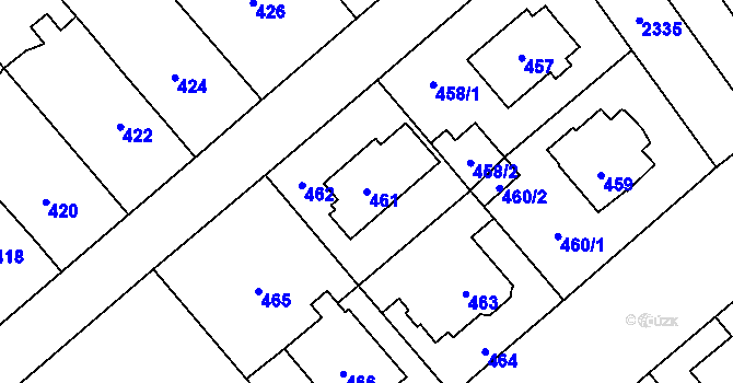 Parcela st. 461 v KÚ Suchdol, Katastrální mapa