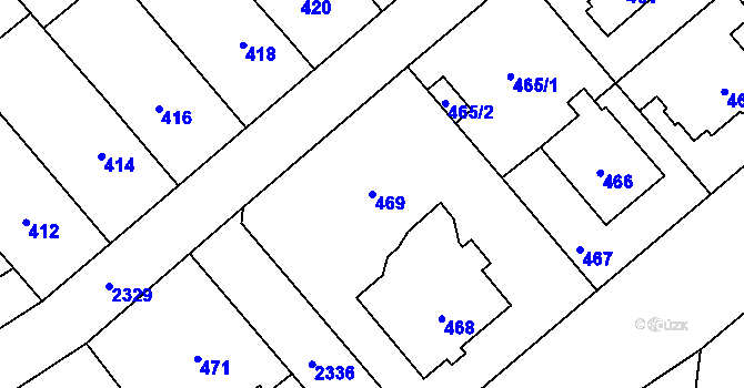 Parcela st. 469 v KÚ Suchdol, Katastrální mapa