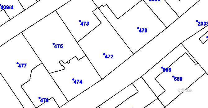 Parcela st. 472 v KÚ Suchdol, Katastrální mapa