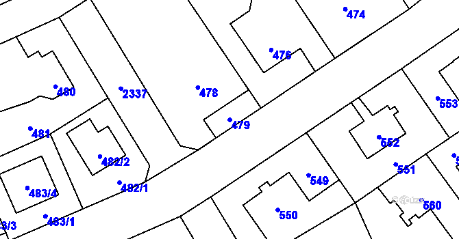 Parcela st. 479 v KÚ Suchdol, Katastrální mapa