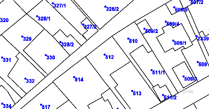Parcela st. 512 v KÚ Suchdol, Katastrální mapa