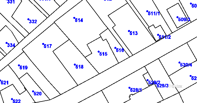 Parcela st. 515 v KÚ Suchdol, Katastrální mapa