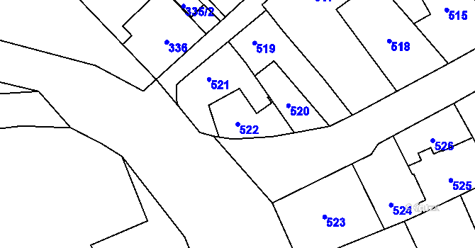 Parcela st. 522 v KÚ Suchdol, Katastrální mapa