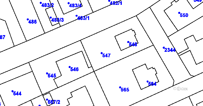Parcela st. 547 v KÚ Suchdol, Katastrální mapa