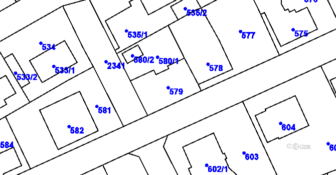 Parcela st. 579 v KÚ Suchdol, Katastrální mapa