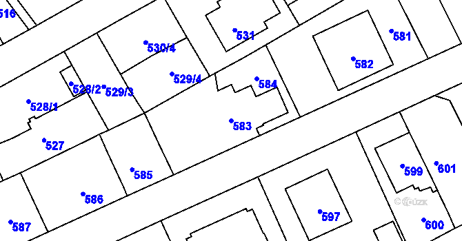 Parcela st. 583 v KÚ Suchdol, Katastrální mapa