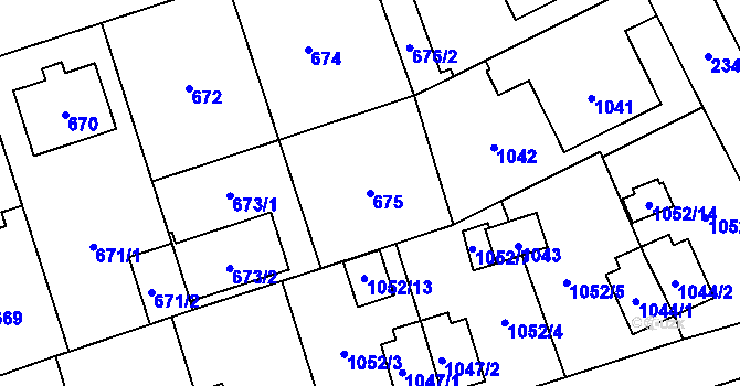 Parcela st. 675 v KÚ Suchdol, Katastrální mapa
