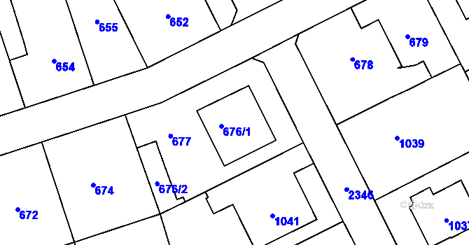 Parcela st. 676 v KÚ Suchdol, Katastrální mapa