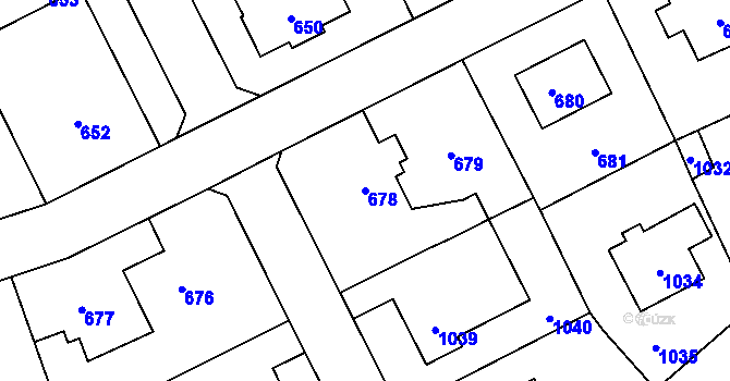 Parcela st. 678 v KÚ Suchdol, Katastrální mapa