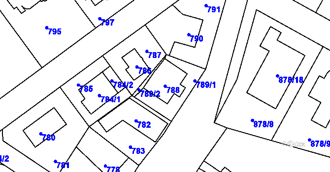 Parcela st. 788 v KÚ Suchdol, Katastrální mapa