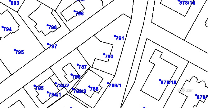 Parcela st. 790 v KÚ Suchdol, Katastrální mapa