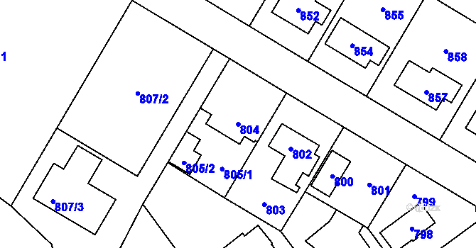 Parcela st. 804 v KÚ Suchdol, Katastrální mapa
