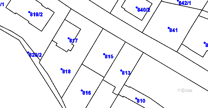 Parcela st. 815 v KÚ Suchdol, Katastrální mapa