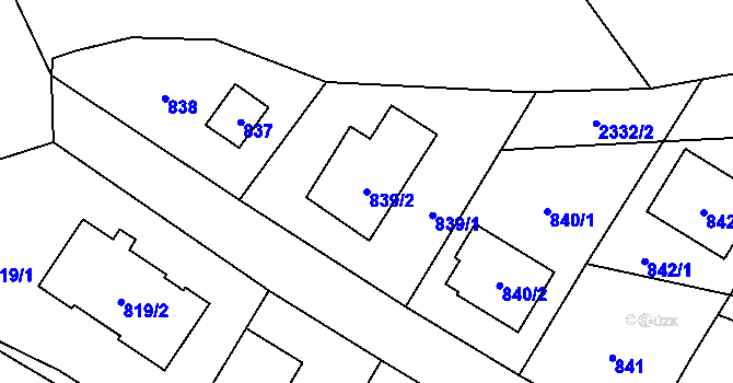 Parcela st. 839/2 v KÚ Suchdol, Katastrální mapa