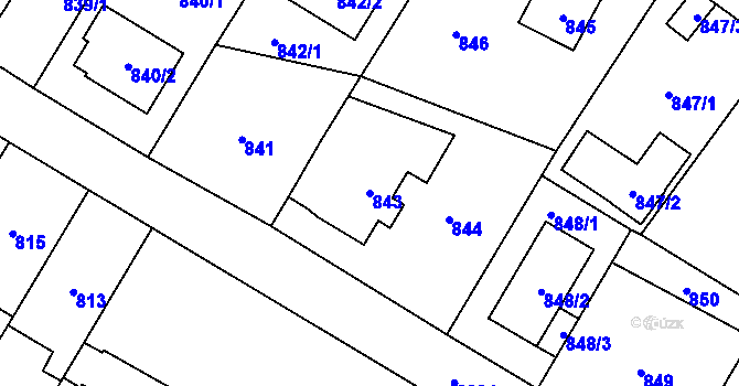 Parcela st. 843 v KÚ Suchdol, Katastrální mapa