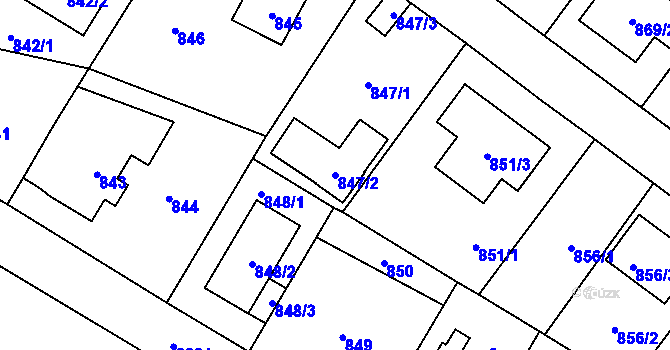 Parcela st. 847/2 v KÚ Suchdol, Katastrální mapa