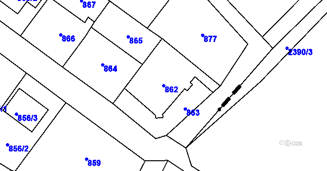 Parcela st. 862 v KÚ Suchdol, Katastrální mapa