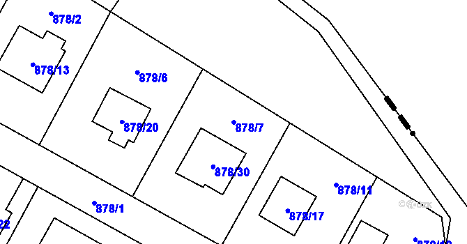 Parcela st. 878/7 v KÚ Suchdol, Katastrální mapa