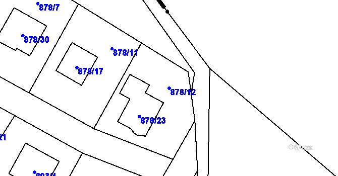 Parcela st. 878/12 v KÚ Suchdol, Katastrální mapa