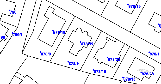 Parcela st. 878/19 v KÚ Suchdol, Katastrální mapa