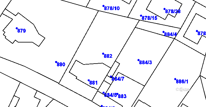 Parcela st. 882 v KÚ Suchdol, Katastrální mapa