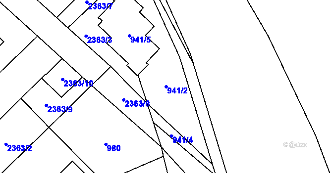Parcela st. 941/2 v KÚ Suchdol, Katastrální mapa