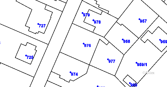 Parcela st. 976 v KÚ Suchdol, Katastrální mapa