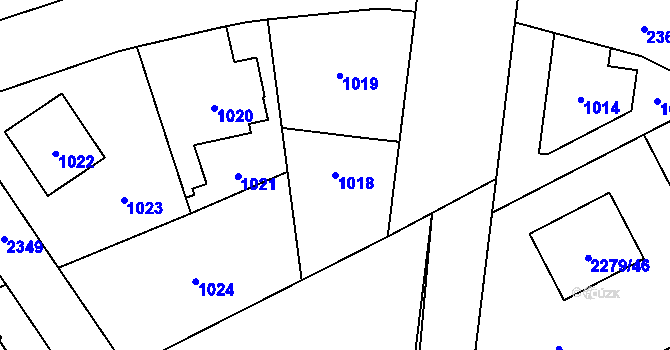 Parcela st. 1018 v KÚ Suchdol, Katastrální mapa