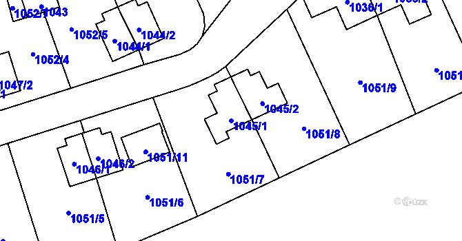 Parcela st. 1045/1 v KÚ Suchdol, Katastrální mapa