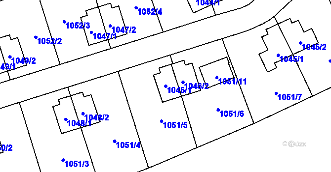 Parcela st. 1046/1 v KÚ Suchdol, Katastrální mapa