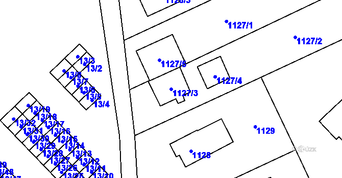 Parcela st. 1127/3 v KÚ Suchdol, Katastrální mapa