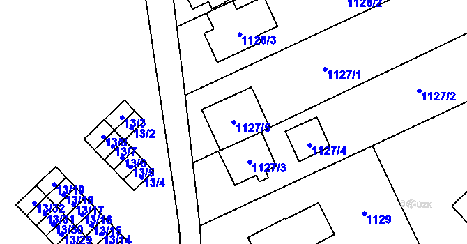 Parcela st. 1127/5 v KÚ Suchdol, Katastrální mapa