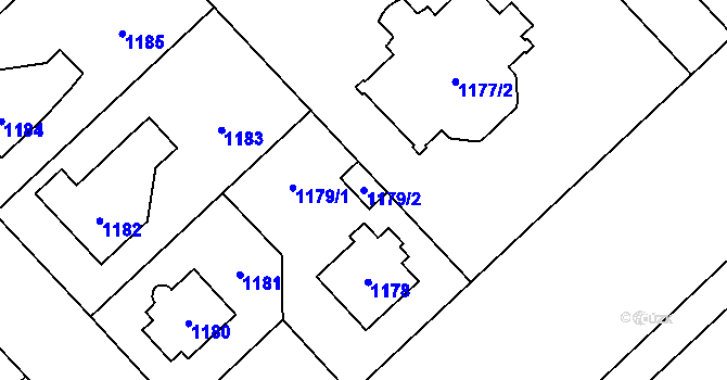 Parcela st. 1179/2 v KÚ Suchdol, Katastrální mapa