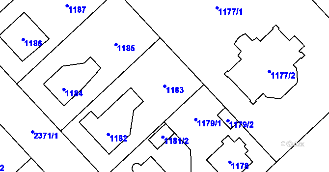 Parcela st. 1183 v KÚ Suchdol, Katastrální mapa
