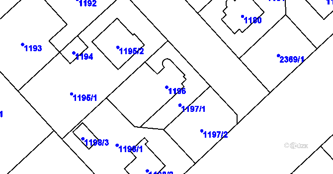 Parcela st. 1196 v KÚ Suchdol, Katastrální mapa