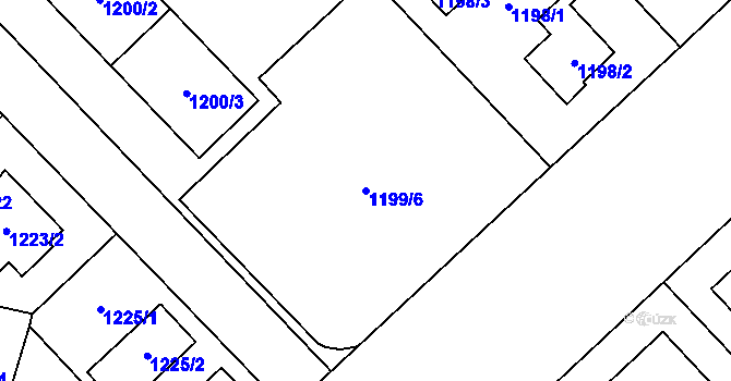 Parcela st. 1199/6 v KÚ Suchdol, Katastrální mapa