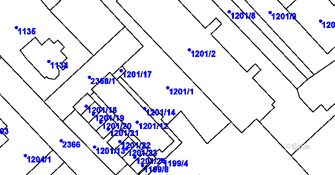 Parcela st. 1201/1 v KÚ Suchdol, Katastrální mapa
