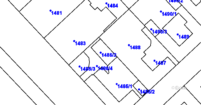 Parcela st. 1486/2 v KÚ Suchdol, Katastrální mapa