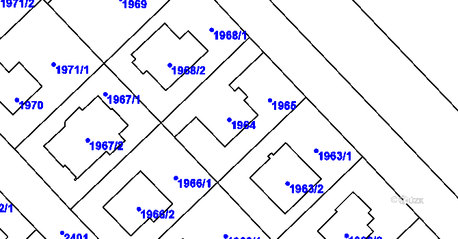Parcela st. 1964 v KÚ Suchdol, Katastrální mapa