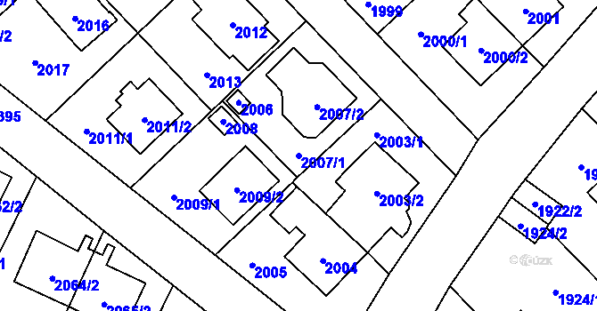 Parcela st. 2007/1 v KÚ Suchdol, Katastrální mapa