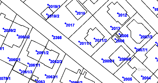 Parcela st. 2011/1 v KÚ Suchdol, Katastrální mapa